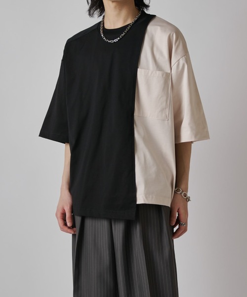 Lui's(ルイス)の「【SURJENT】レイヤードデザインオーバーTシャツ(Tシャツ/カットソー・メンズ・ネイビー/ブラック・FREE)」の4枚目の写真