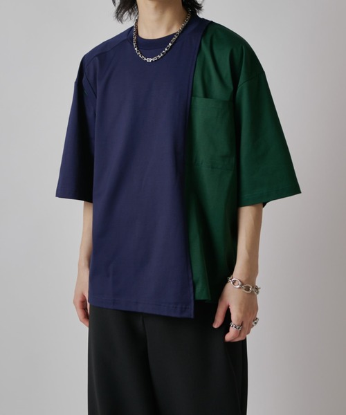 Lui's(ルイス)の「【SURJENT】レイヤードデザインオーバーTシャツ(Tシャツ/カットソー・メンズ・ネイビー/ブラック・FREE)」の10枚目の写真