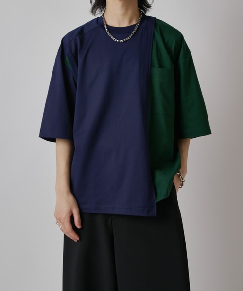 Lui's(ルイス)の「【SURJENT】レイヤードデザインオーバーTシャツ(Tシャツ/カットソー・メンズ・ネイビー/ブラック・FREE)」の9枚目の写真