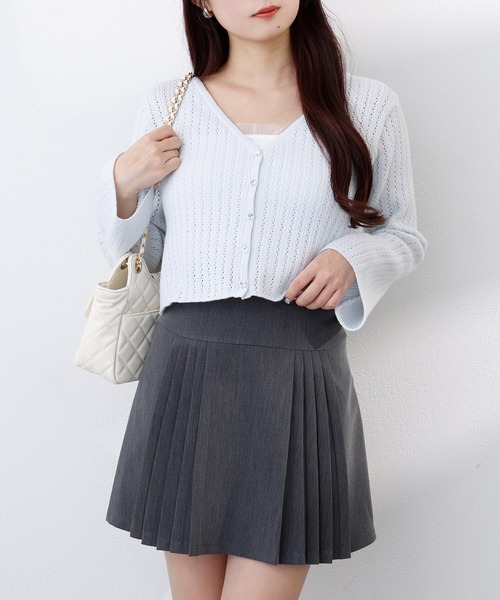 NICE CLAUP ビジューカーディガン ブラック one after another NICE CLAUP カーディガン ビジューボタン