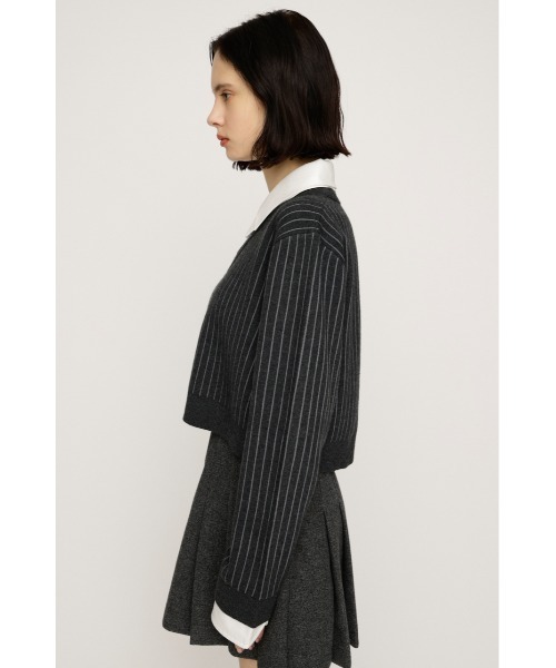 SLY(スライ)の「LAYERED LIKE CROP KNIT TOPS レイヤードライククロップニットトップス 冬服 春服(ニット/セーター・レディース・ネイビー/グレー系その他2/グレー・FREE)」の13枚目の写真