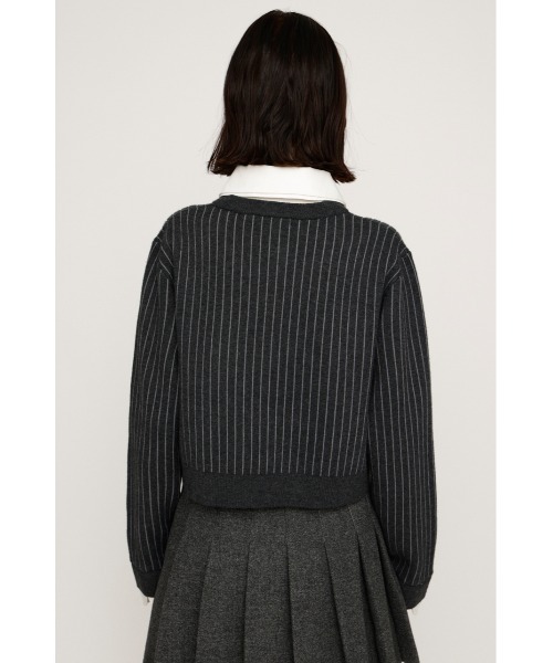 SLY(スライ)の「LAYERED LIKE CROP KNIT TOPS レイヤードライククロップニットトップス 冬服 春服(ニット/セーター・レディース・ネイビー/グレー系その他2/グレー・FREE)」の14枚目の写真
