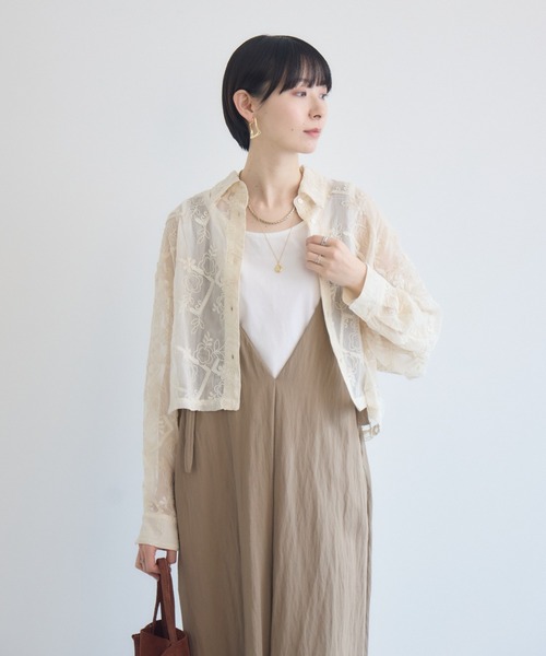 Paradise Picnic（パラダイスピクニック）の「cloche レース生地ショートシャツ（シャツ/ブラウス・レディース・アイボリー/ブラック・FREE）」の22枚目の写真