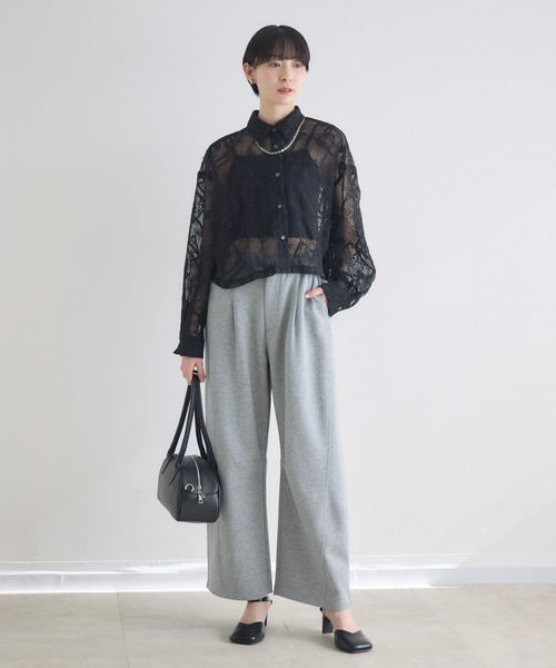 Paradise Picnic（パラダイスピクニック）の「cloche レース生地ショートシャツ（シャツ/ブラウス・レディース・アイボリー/ブラック・FREE）」の12枚目の写真