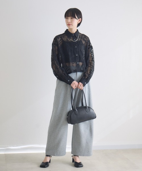 Paradise Picnic（パラダイスピクニック）の「cloche レース生地ショートシャツ（シャツ/ブラウス・レディース・アイボリー/ブラック・FREE）」の13枚目の写真