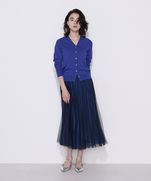 COMME CA（コムサ）の「コットンダルストレッチ Vネックカーディガン（カーディガン/ボレロ・レディース・オフホワイト/ブルー/グレー・11号/9号）」の19枚目の写真