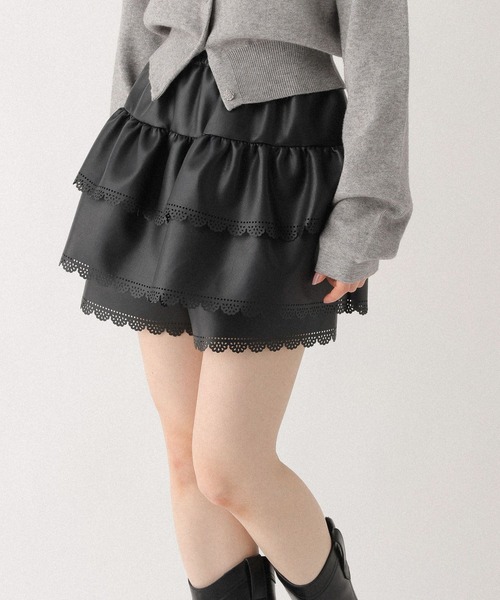 Heather（ヘザー）の「アソートパンチングショートパンツ　647006（その他パンツ・レディース・ブラウン/ブラック・FREE）」の2枚目の写真