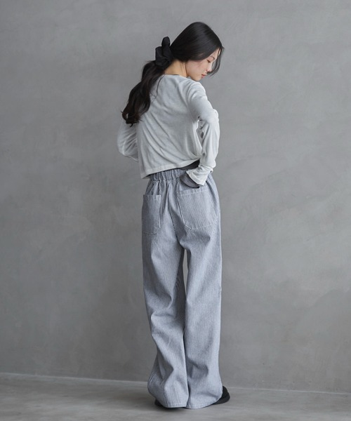 feepur（フェピュール）の「ストライプイージールーズデニム（デニムパンツ・レディース・ブラック/オフホワイト・MEDIUM/SMALL）」の12枚目の写真