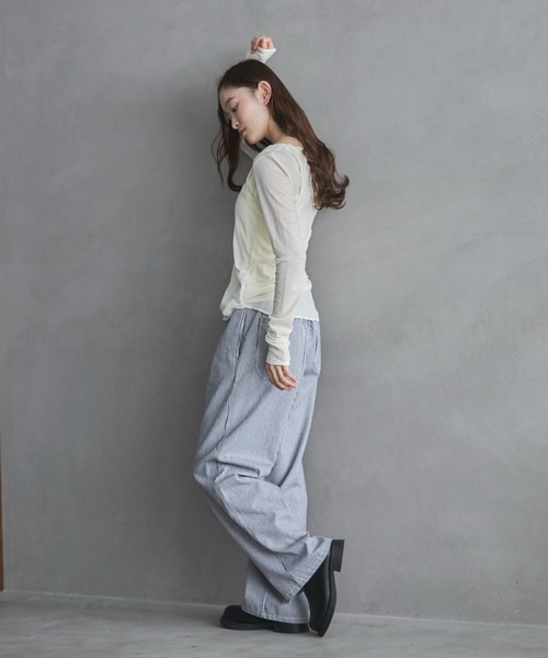 feepur（フェピュール）の「ストライプイージールーズデニム（デニムパンツ・レディース・ブラック/オフホワイト・MEDIUM/SMALL）」の5枚目の写真