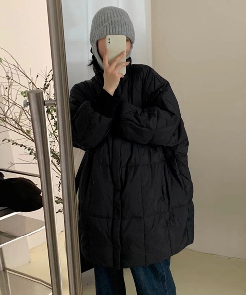 Miniministore（ミニミニストア）の「スタンドカラー中綿ダウンコート ゆったり（その他アウター・レディース・ブラック/ダークグレー/ベージュ・FREE）」の11枚目の写真