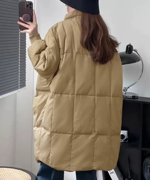 Miniministore（ミニミニストア）の「スタンドカラー中綿ダウンコート ゆったり（その他アウター・レディース・ブラック/ダークグレー/ベージュ・FREE）」の16枚目の写真