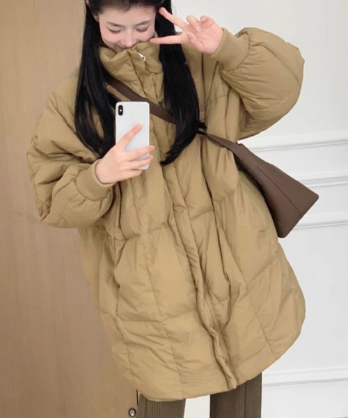 Miniministore（ミニミニストア）の「スタンドカラー中綿ダウンコート ゆったり（その他アウター・レディース・ブラック/ダークグレー/ベージュ・FREE）」の17枚目の写真