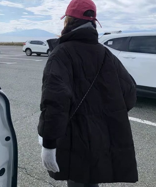 Miniministore（ミニミニストア）の「スタンドカラー中綿ダウンコート ゆったり（その他アウター・レディース・ブラック/ダークグレー/ベージュ・FREE）」の21枚目の写真