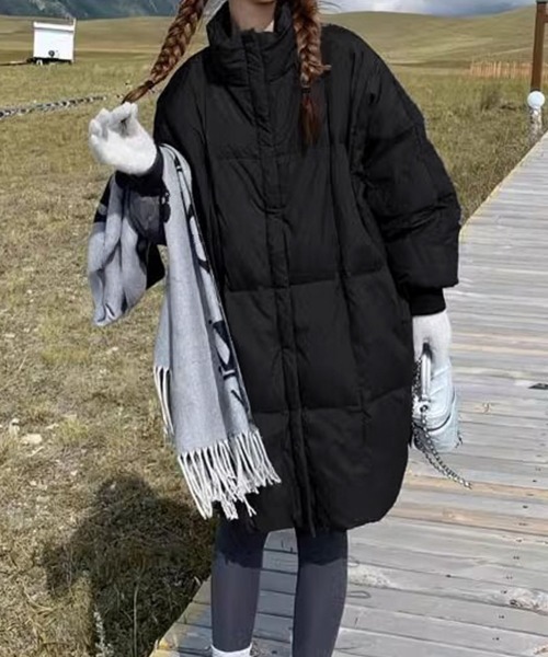 Miniministore（ミニミニストア）の「スタンドカラー中綿ダウンコート ゆったり（その他アウター・レディース・ブラック/ダークグレー/ベージュ・FREE）」の22枚目の写真