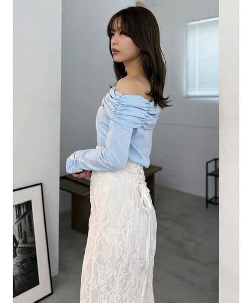 FILA(フィラ)の「【FILA別注】裏毛オフショルトップス(Tシャツ/カットソー・レディース・ミント/ブルー・FREE)」の15枚目の写真