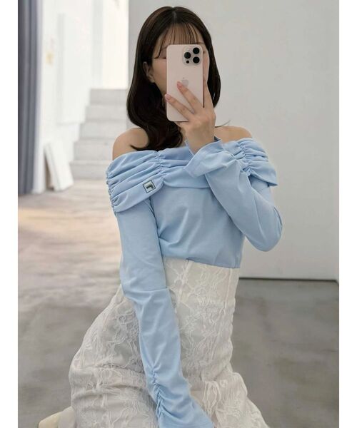 FILA(フィラ)の「【FILA別注】裏毛オフショルトップス(Tシャツ/カットソー・レディース・ミント/ブルー・FREE)」の16枚目の写真