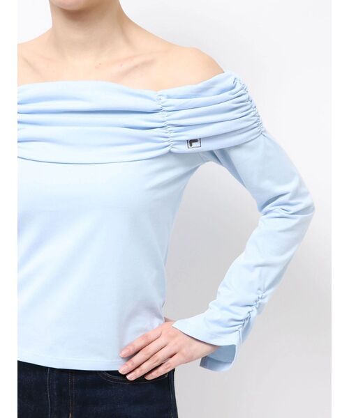 FILA(フィラ)の「【FILA別注】裏毛オフショルトップス(Tシャツ/カットソー・レディース・ミント/ブルー・FREE)」の9枚目の写真