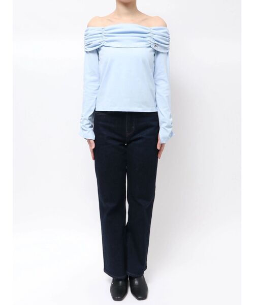 FILA(フィラ)の「【FILA別注】裏毛オフショルトップス(Tシャツ/カットソー・レディース・ミント/ブルー・FREE)」の12枚目の写真