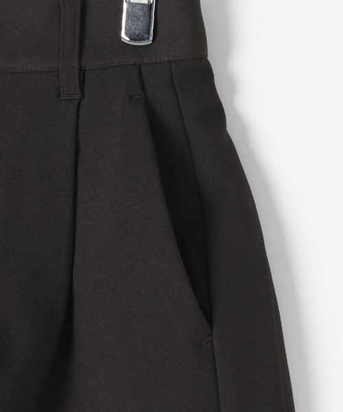 PAGEBOY（ページボーイ）の「【紫外線カット/接触冷感/イージーケア/セットアップ対応】バスケットショートパンツ（スラックス・レディース・グレー/ブラック・FREE）」の12枚目の写真