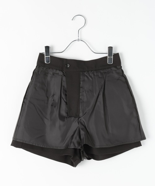 PAGEBOY（ページボーイ）の「【紫外線カット/接触冷感/イージーケア/セットアップ対応】バスケットショートパンツ（スラックス・レディース・グレー/ブラック・FREE）」の6枚目の写真