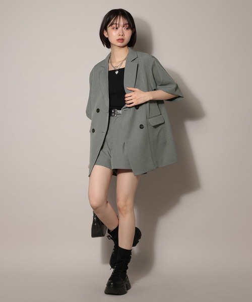 PAGEBOY（ページボーイ）の「【紫外線カット/接触冷感/イージーケア/セットアップ対応】バスケットショートパンツ（スラックス・レディース・グレー/ブラック・FREE）」の20枚目の写真