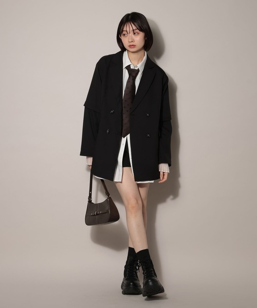 PAGEBOY（ページボーイ）の「【紫外線カット/接触冷感/イージーケア/セットアップ対応】バスケットショートパンツ（スラックス・レディース・グレー/ブラック・FREE）」の3枚目の写真