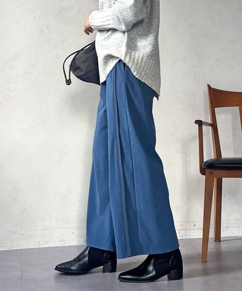 un dix cors(アンディコール)の「ストレッチ起毛リブ替えパンツ(その他パンツ・レディース・ブルー/アイボリー/ブラック・FREE)」の3枚目の写真