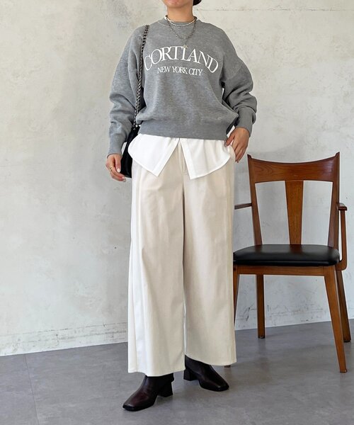 un dix cors(アンディコール)の「ストレッチ起毛リブ替えパンツ(その他パンツ・レディース・ブルー/アイボリー/ブラック・FREE)」の6枚目の写真