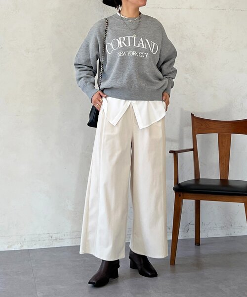 un dix cors(アンディコール)の「ストレッチ起毛リブ替えパンツ(その他パンツ・レディース・ブルー/アイボリー/ブラック・FREE)」の8枚目の写真