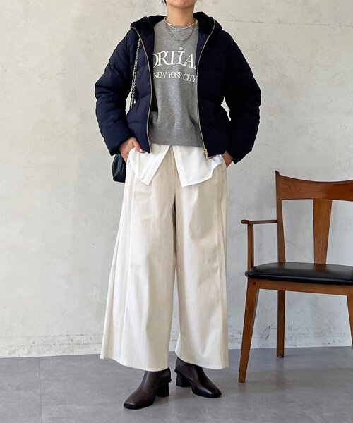 un dix cors(アンディコール)の「ストレッチ起毛リブ替えパンツ(その他パンツ・レディース・ブルー/アイボリー/ブラック・FREE)」の9枚目の写真