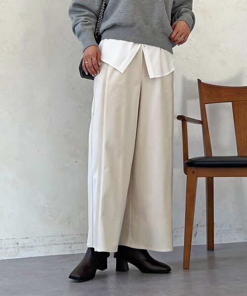 un dix cors(アンディコール)の「ストレッチ起毛リブ替えパンツ(その他パンツ・レディース・ブルー/アイボリー/ブラック・FREE)」の16枚目の写真