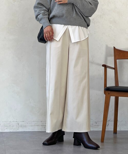 un dix cors(アンディコール)の「ストレッチ起毛リブ替えパンツ(その他パンツ・レディース・ブルー/アイボリー/ブラック・FREE)」の17枚目の写真