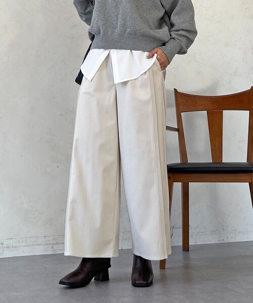 un dix cors(アンディコール)の「ストレッチ起毛リブ替えパンツ(その他パンツ・レディース・ブルー/アイボリー/ブラック・FREE)」の18枚目の写真