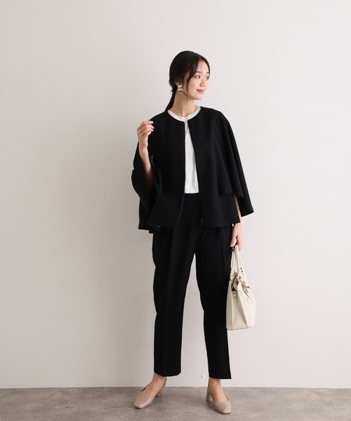 洗える】ケープ風セレモニーフォーマルセットアップ 入学式 卒業式 母