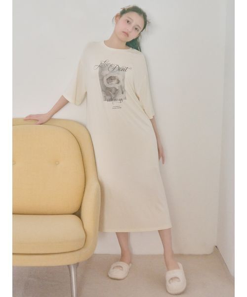 KOROMO】【接触冷感】Tシャツワンピース（ルームウェア/パジャマ