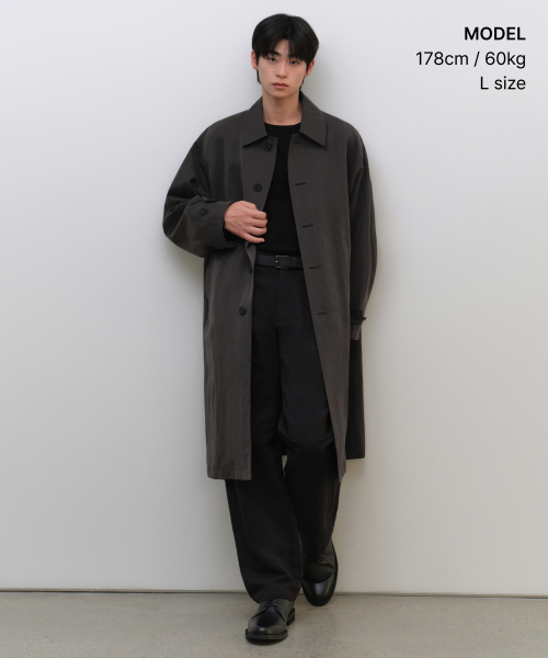 MUSINSA STANDARD（ムシンサスタンダード）の「[シティワーカーズ] カーマーシングルトレンチコート [グレー]（トレンチコート・メンズ・その他・MEDIUM/LARGE/X-LARGE/2XL）」の4枚目の写真