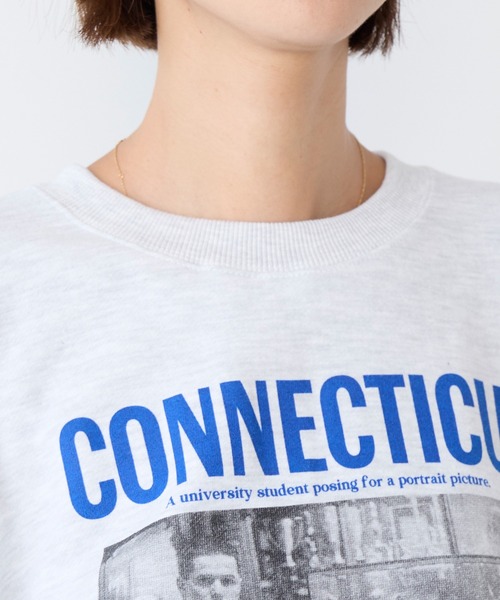 Johnbull（ジョンブル）の「【Johnbull】フォトプリント裏毛スウェット-LIFE CONNECTICUT SWT（スウェット・レディース・ライトグレー・M）」の7枚目の写真