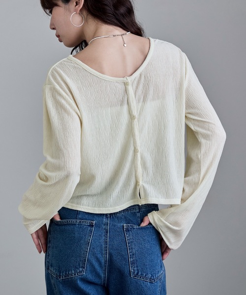 etoll.（エトル）の「2wayクレープシアーカーディガン（カーディガン/ボレロ・レディース・ブラック/オフホワイト/杢グレー/ブルー・M）」の13枚目の写真