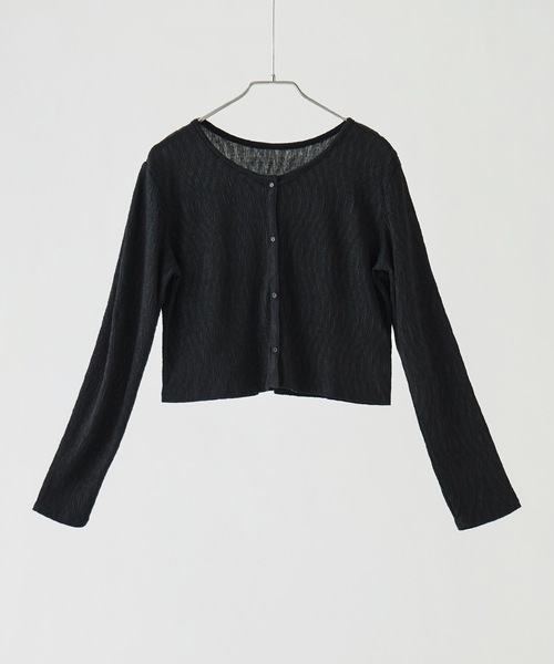 etoll.（エトル）の「2wayクレープシアーカーディガン（カーディガン/ボレロ・レディース・ブラック/オフホワイト/杢グレー/ブルー・M）」の15枚目の写真