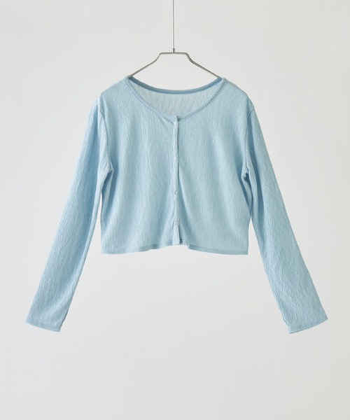 etoll.（エトル）の「2wayクレープシアーカーディガン（カーディガン/ボレロ・レディース・ブラック/オフホワイト/杢グレー/ブルー・M）」の16枚目の写真