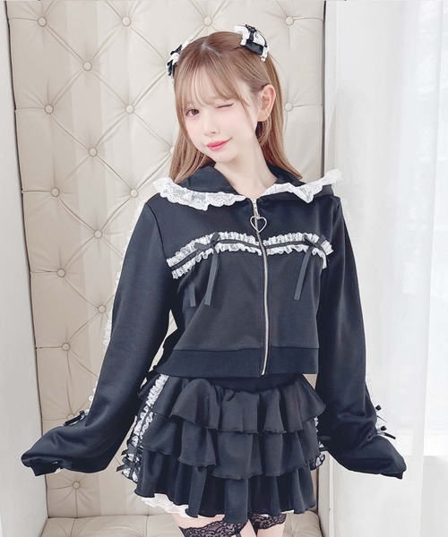 りぼん×レーステープラインパーカーセットアップ（セットアップ）｜MA