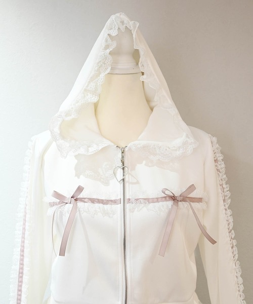 MA*RS(アメーバーマーズ)の「りぼん×レーステープラインパーカーセットアップ(セットアップ・レディース・ホワイト×ピンク/ブラック/ピンク系その他・FREE)」の17枚目の写真