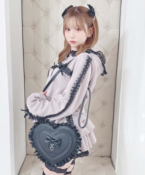 MA*RS(アメーバーマーズ)の「りぼん×レーステープラインパーカーセットアップ(セットアップ・レディース・ホワイト×ピンク/ブラック/ピンク系その他・FREE)」の13枚目の写真