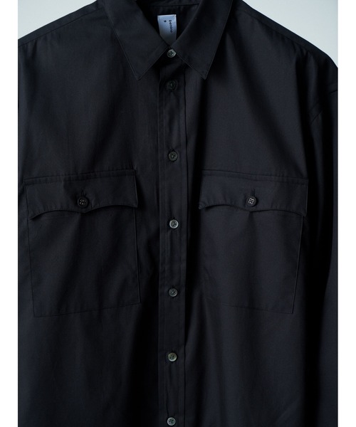benine9（ビーナイン）の「benine 9 Double Pocket L/S Shirt (BN0126-401)（シャツ/ブラウス・メンズ・ブラック/ホワイト・MEDIUM/LARGE）」の6枚目の写真