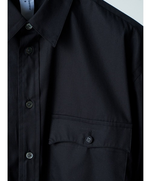 benine9（ビーナイン）の「benine 9 Double Pocket L/S Shirt (BN0126-401)（シャツ/ブラウス・メンズ・ブラック/ホワイト・MEDIUM/LARGE）」の8枚目の写真