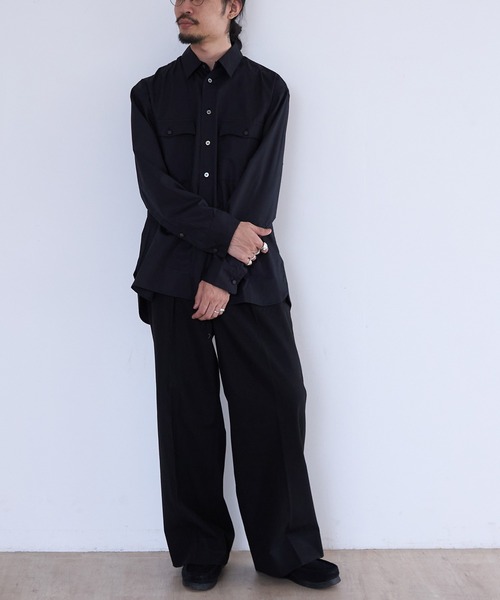 benine9（ビーナイン）の「benine 9 Double Pocket L/S Shirt (BN0126-401)（シャツ/ブラウス・メンズ・ブラック/ホワイト・MEDIUM/LARGE）」の19枚目の写真