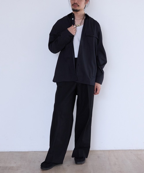 benine9（ビーナイン）の「benine 9 Double Pocket L/S Shirt (BN0126-401)（シャツ/ブラウス・メンズ・ブラック/ホワイト・MEDIUM/LARGE）」の20枚目の写真