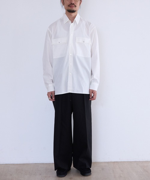 benine9（ビーナイン）の「benine 9 Double Pocket L/S Shirt (BN0126-401)（シャツ/ブラウス・メンズ・ブラック/ホワイト・MEDIUM/LARGE）」の9枚目の写真