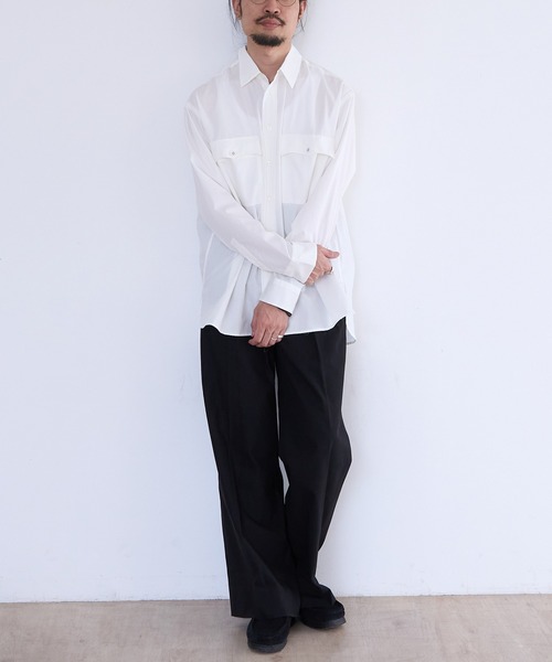 benine9（ビーナイン）の「benine 9 Double Pocket L/S Shirt (BN0126-401)（シャツ/ブラウス・メンズ・ブラック/ホワイト・MEDIUM/LARGE）」の14枚目の写真