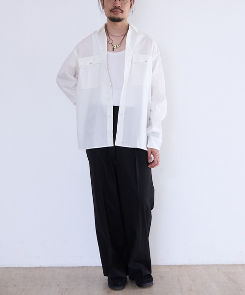 benine9（ビーナイン）の「benine 9 Double Pocket L/S Shirt (BN0126-401)（シャツ/ブラウス・メンズ・ブラック/ホワイト・MEDIUM/LARGE）」の13枚目の写真